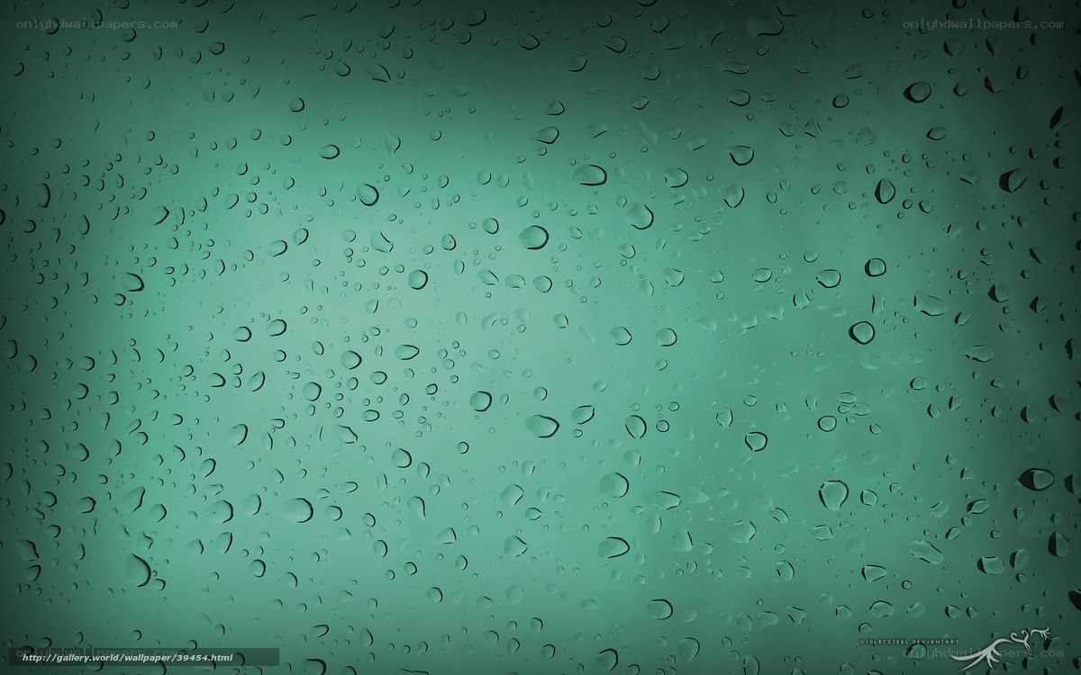 raindrops on green glass