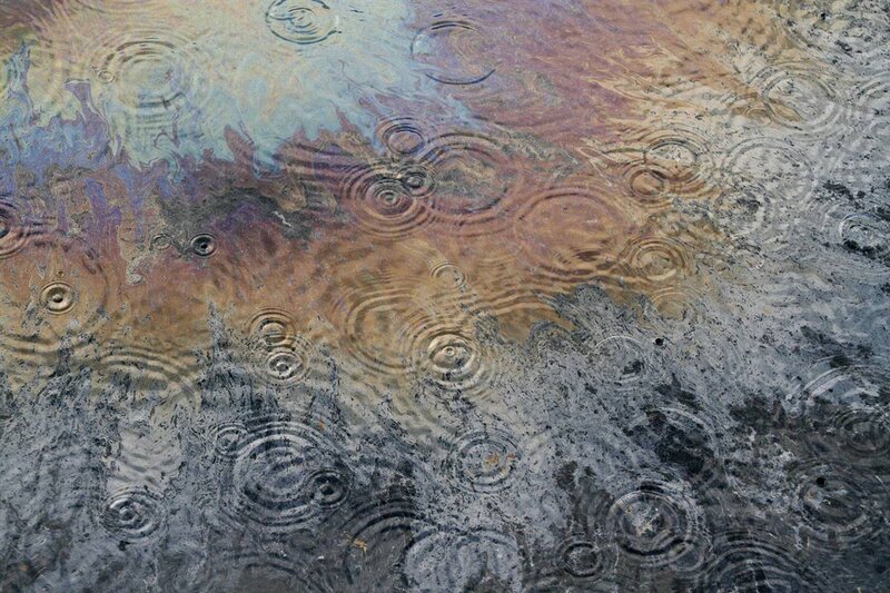 raindrops on oil slick