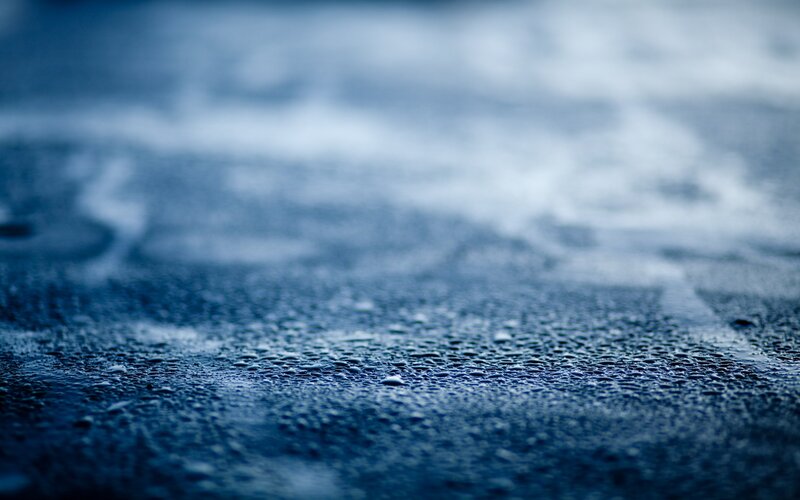 Raindrops on Pavement — Blue