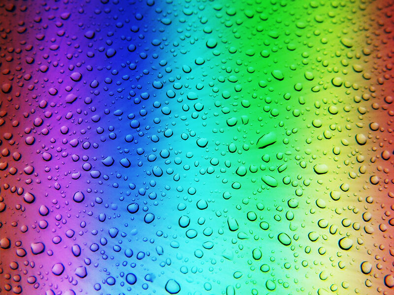 Raindrops on Rainbow Surface — Blue