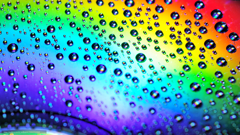 Raindrops on Rainbow Surface — Blue, Vibrant