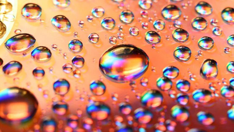 Raindrops on Reflective Surface