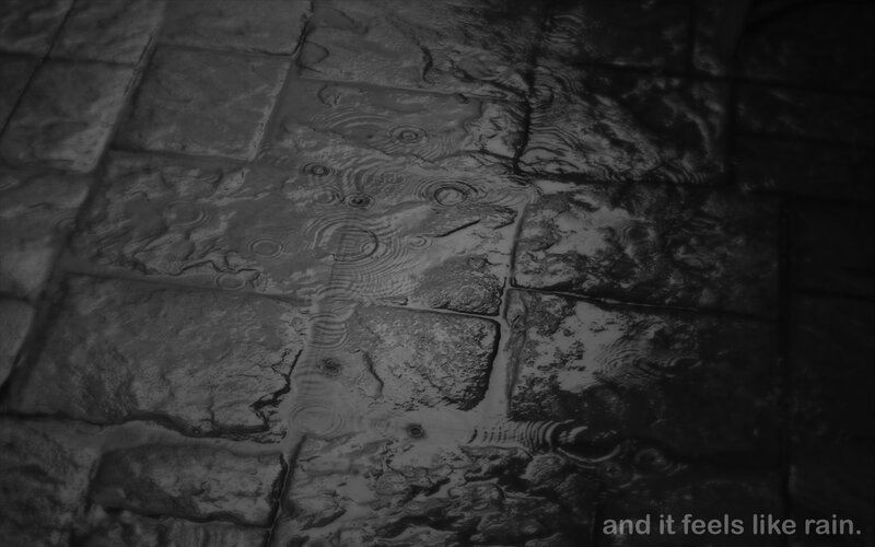Raindrops on Stone Pavement — Black