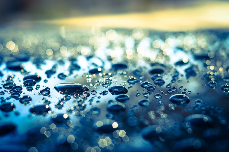 Raindrops on Surface — Blue