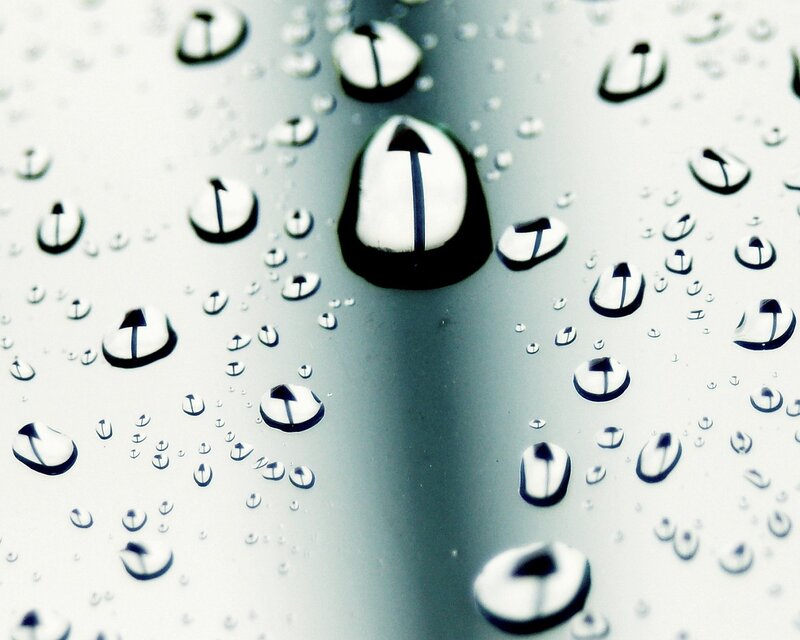 Raindrops on Surface — White