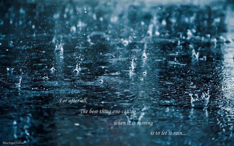Raindrops on Water — Blue, Calm, Photograph