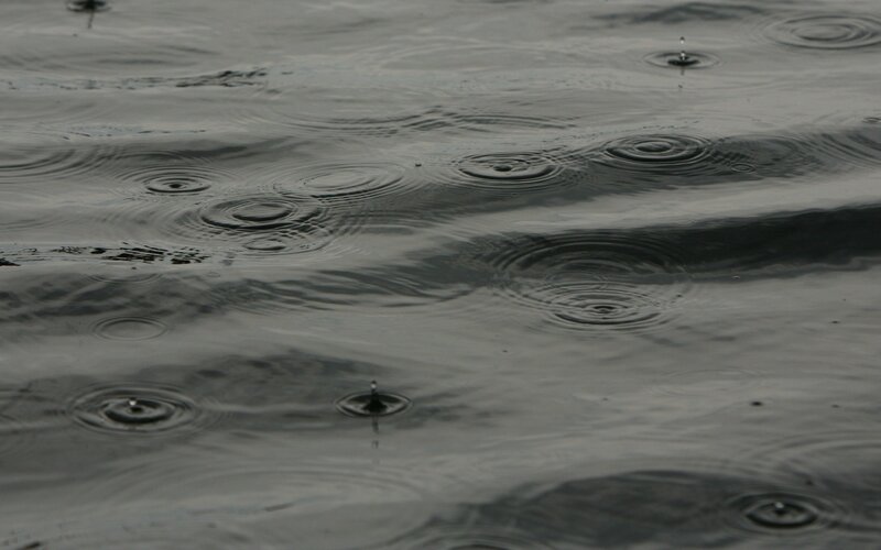 raindrops on water surface