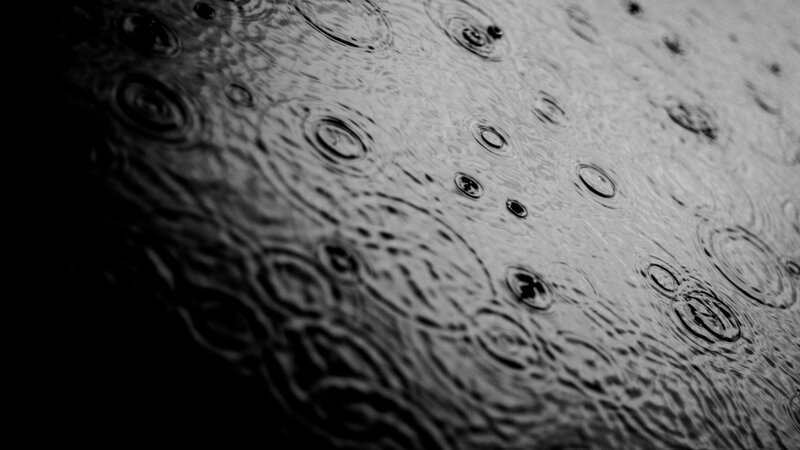 Raindrops on Water Surface — Black, Calm, Photograph, Ripples