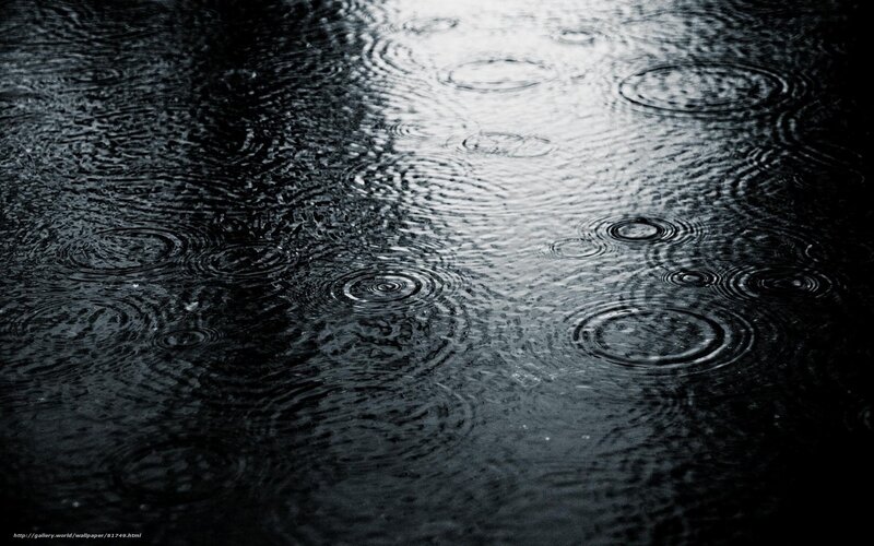 Raindrops on Water Surface — Black