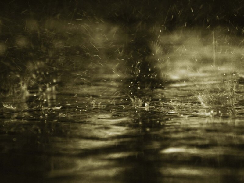 Raindrops on Water Surface — Brown