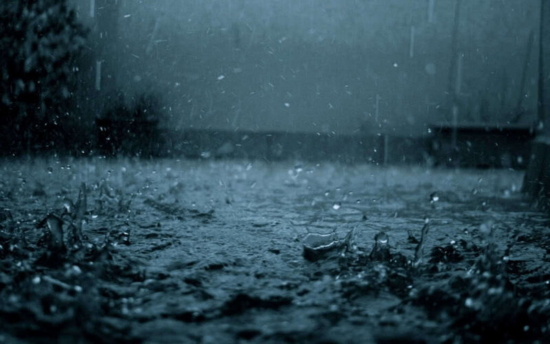 Raindrops on Wet Ground — Blue
