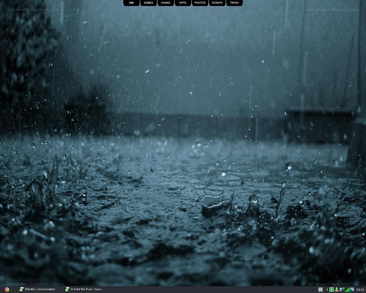 raindrops on wet pavement