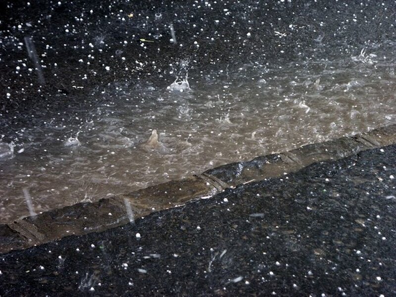Raindrops on Wet Pavement — Black