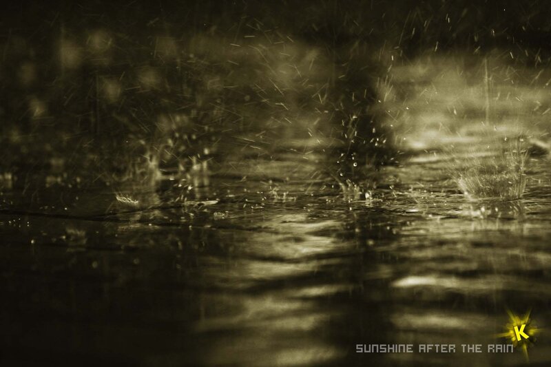 raindrops on wet surface