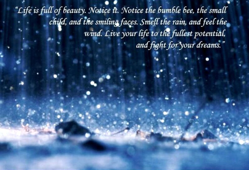 Raindrops on Wet Surface — Blue, Calm