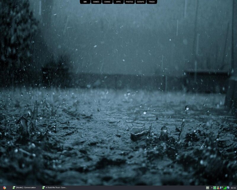 Raindrops on Wet Surface — Blue, Dark, Night