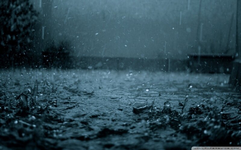 Raindrops on Wet Surface — Rain