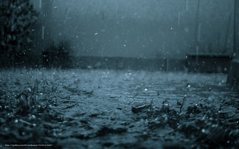raindrops on wet surface