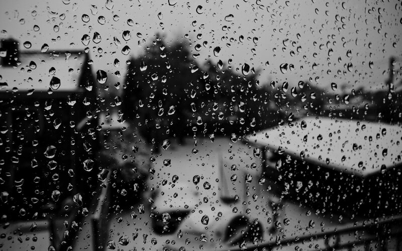 Raindrops on Window — Black, Melancholic