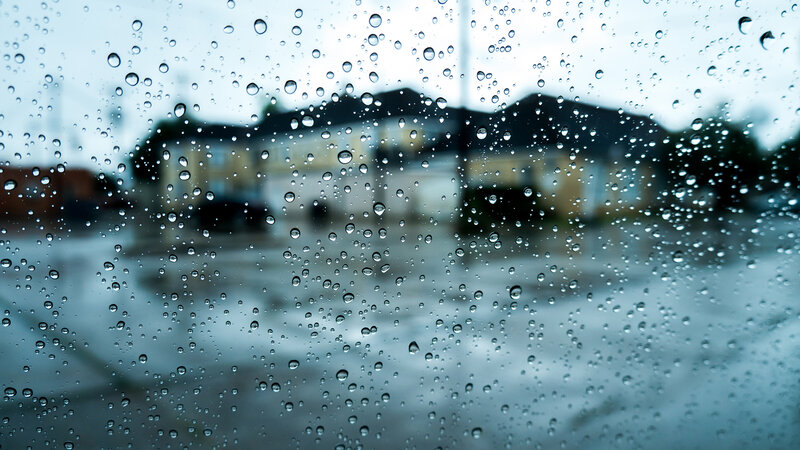 Raindrops on Window — Blue