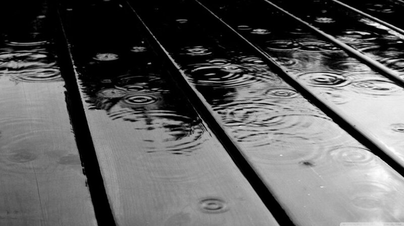 Raindrops on Wooden Planks — Black