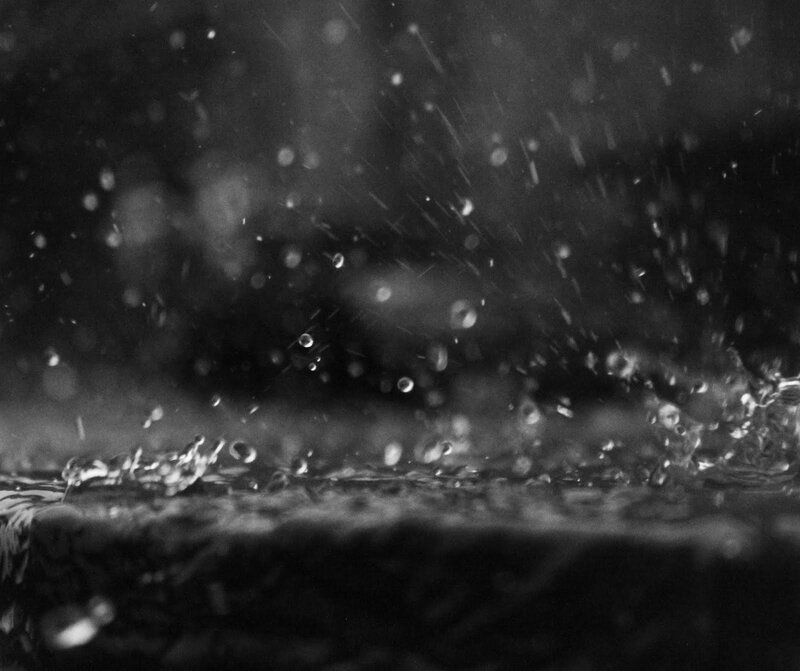 raindrops splashing on surface