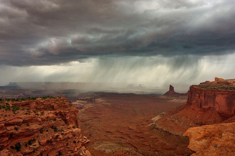 Rainstorm over Canyon — Gray
