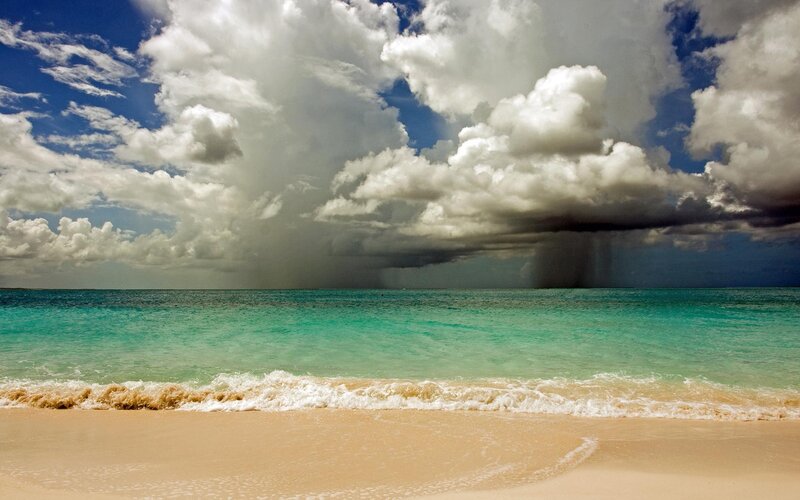 Rainstorm over Ocean