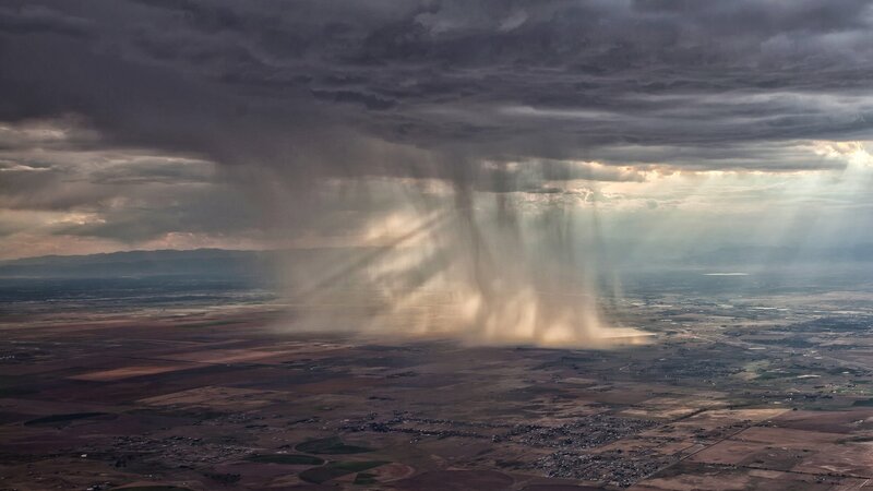 Rainstorm over Valley — Gray