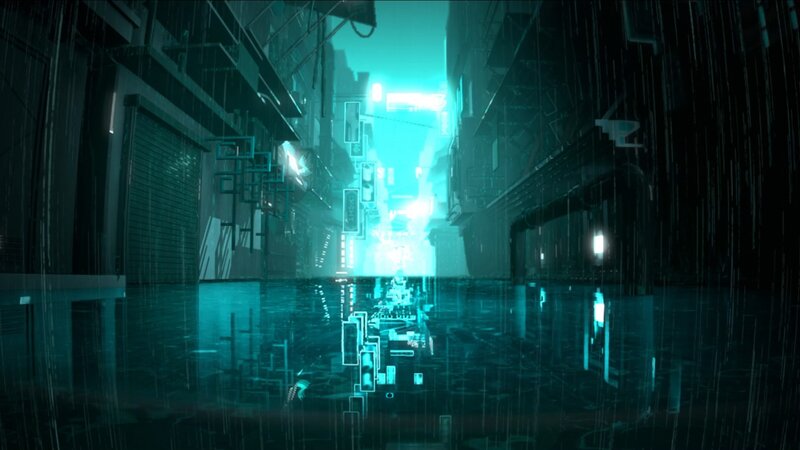 Rainy Alley at Night — Teal