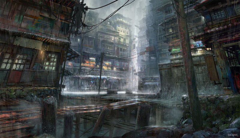 Rainy Alleyway City