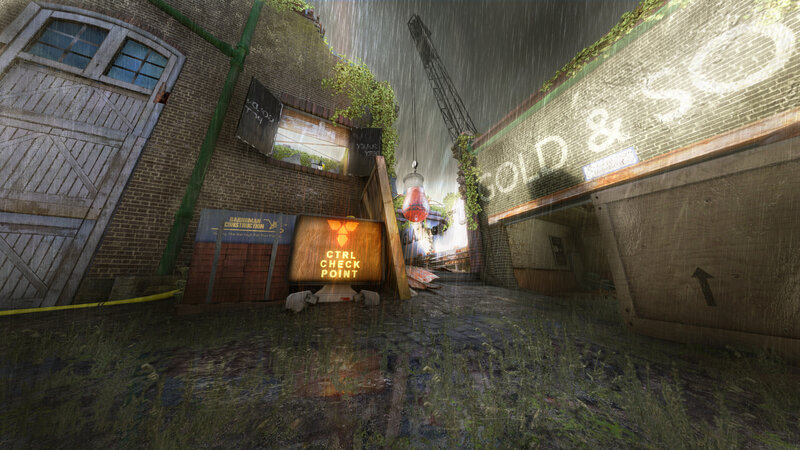Rainy Alleyway Scene