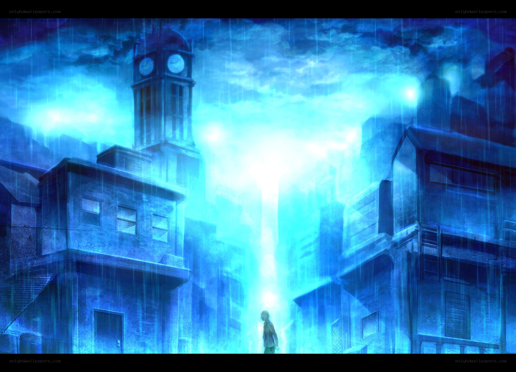 rainy city at night
