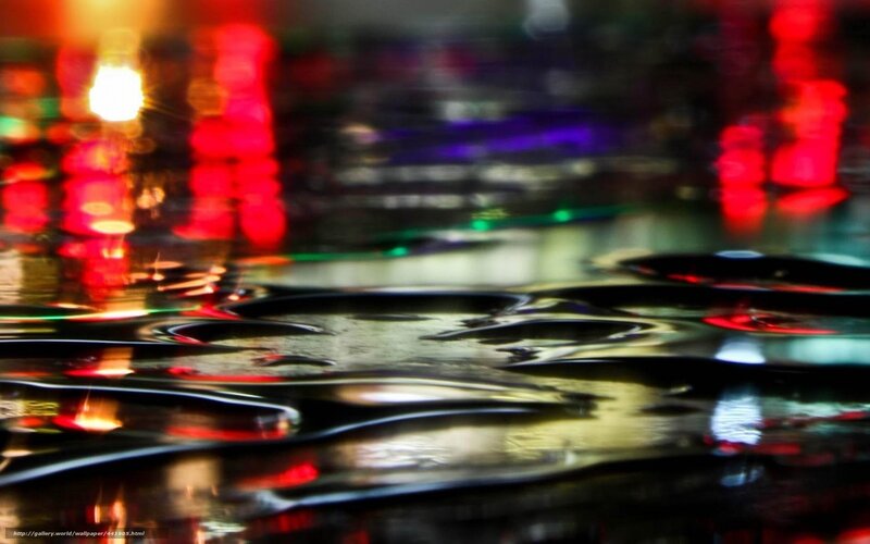 rainy city lights reflection