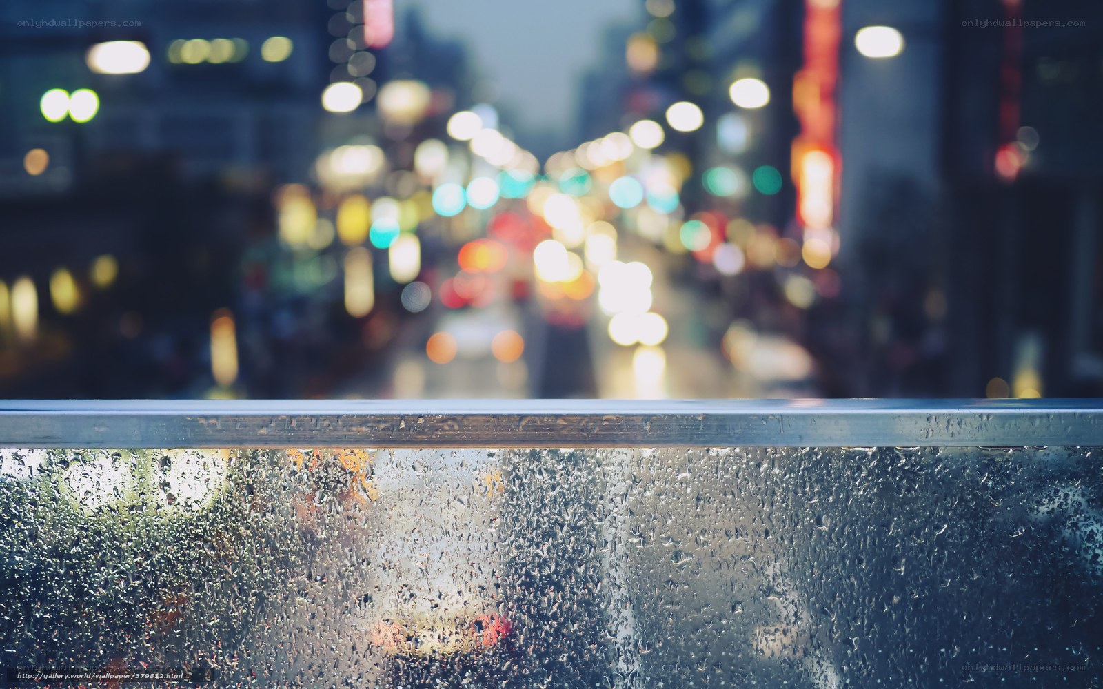 rainy city night view