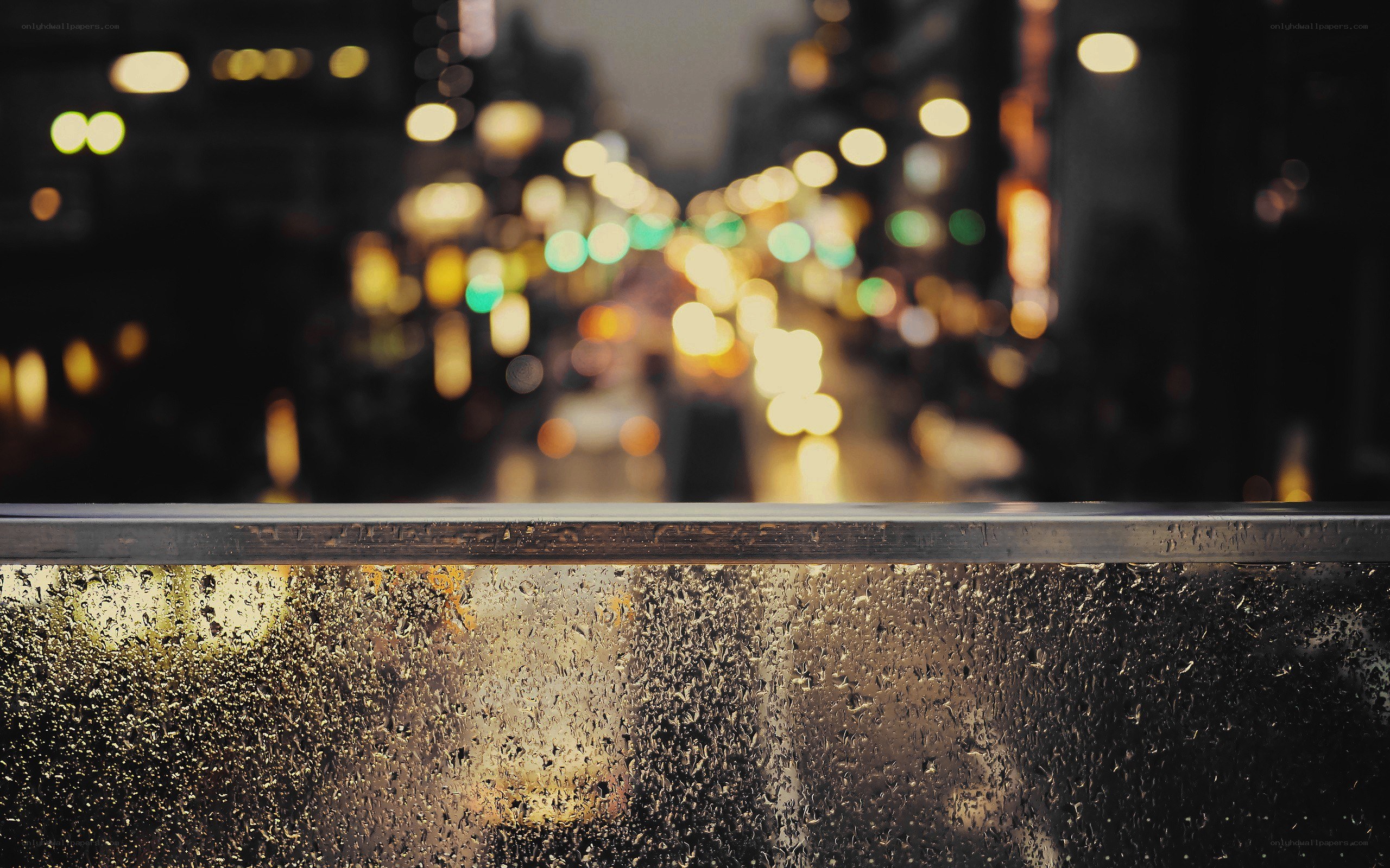 rainy city night view