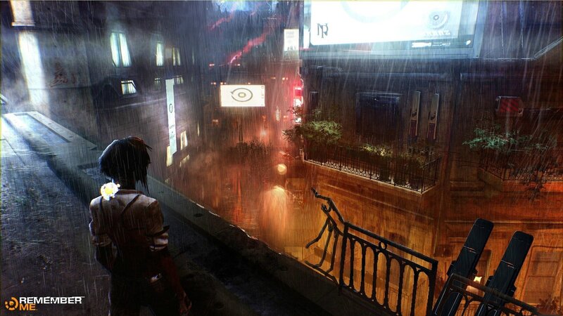 rainy city street at night