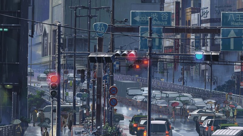 Rainy City Street — Blue, Dramatic, Afternoon