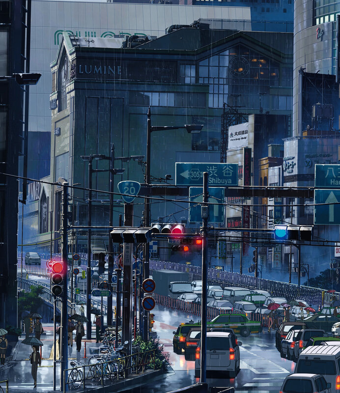 Rainy City Street — Blue, Dramatic