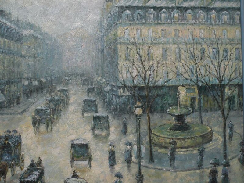 Rainy City Street Scene — Gray