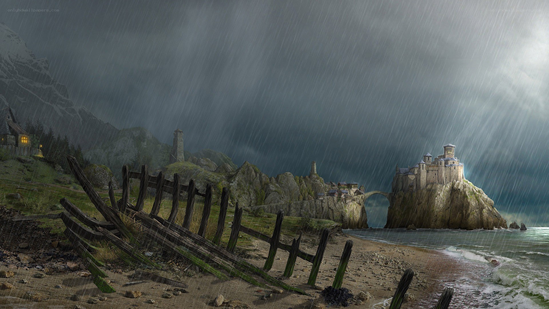 Rainy coastal fortress