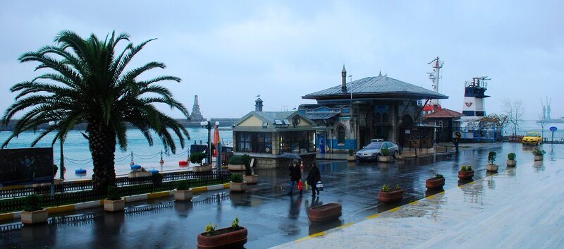 rainy day at the harbor