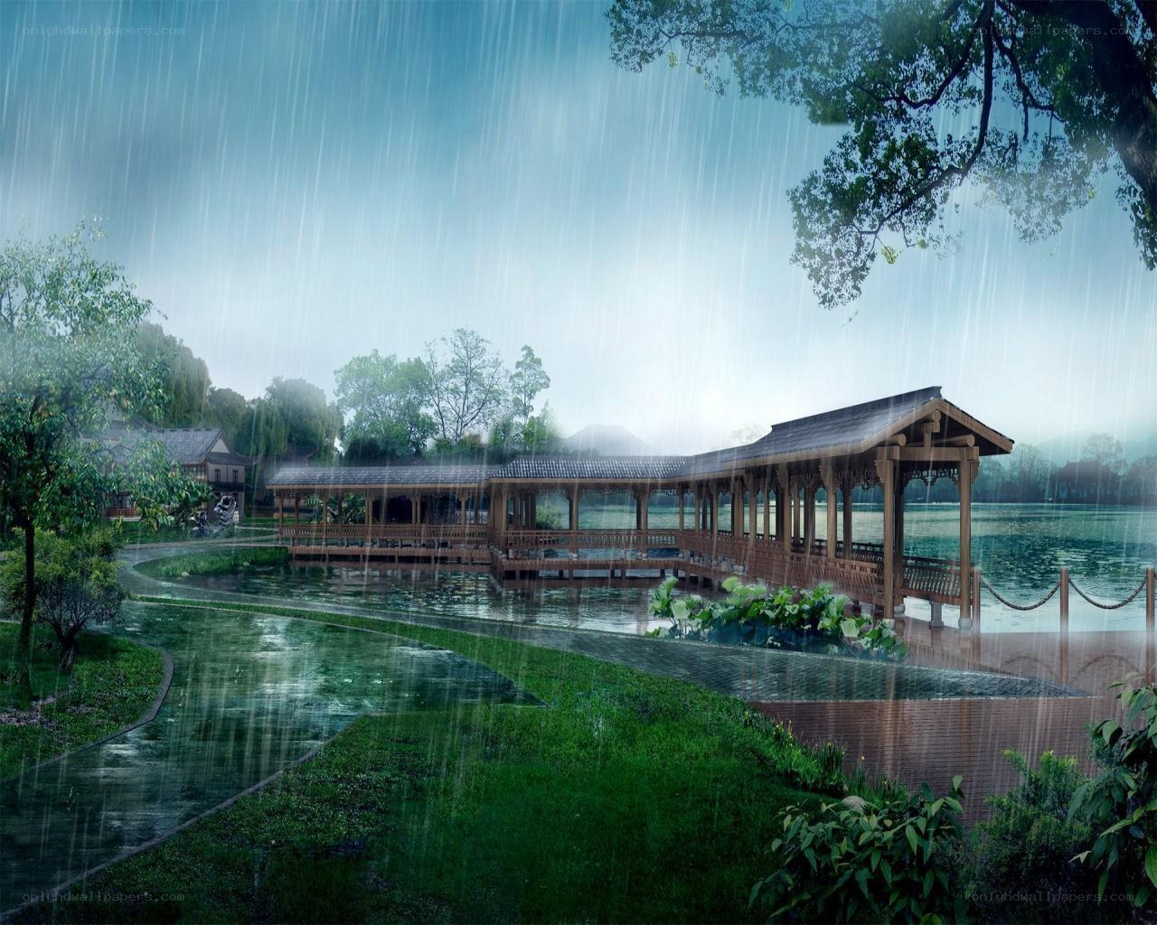 Rainy day at the pavilion