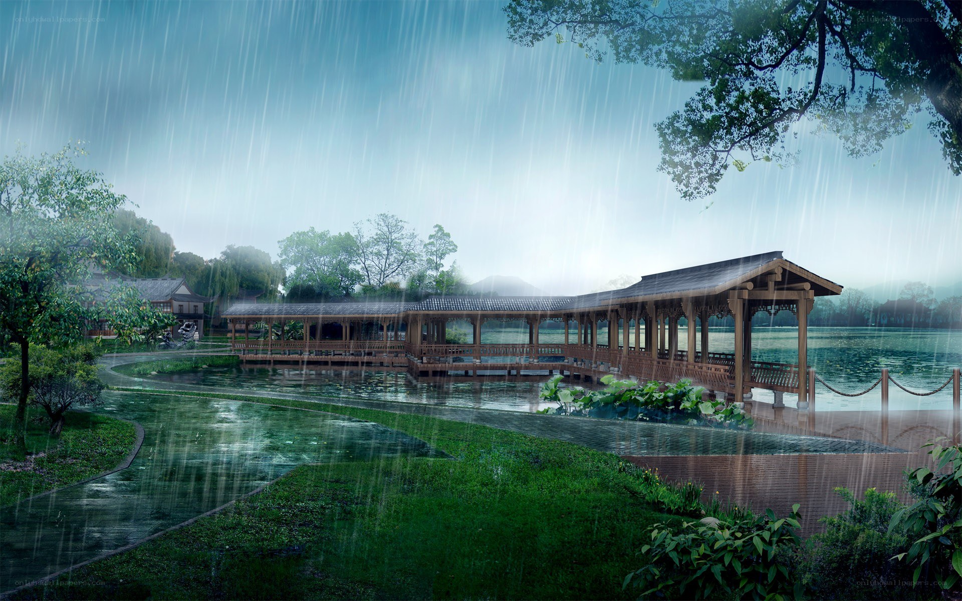 Rainy day at the pavilion