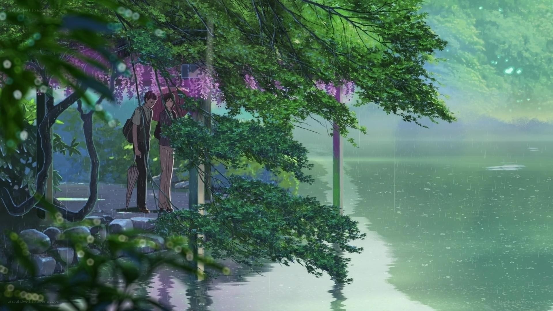 Rainy day by the lake
