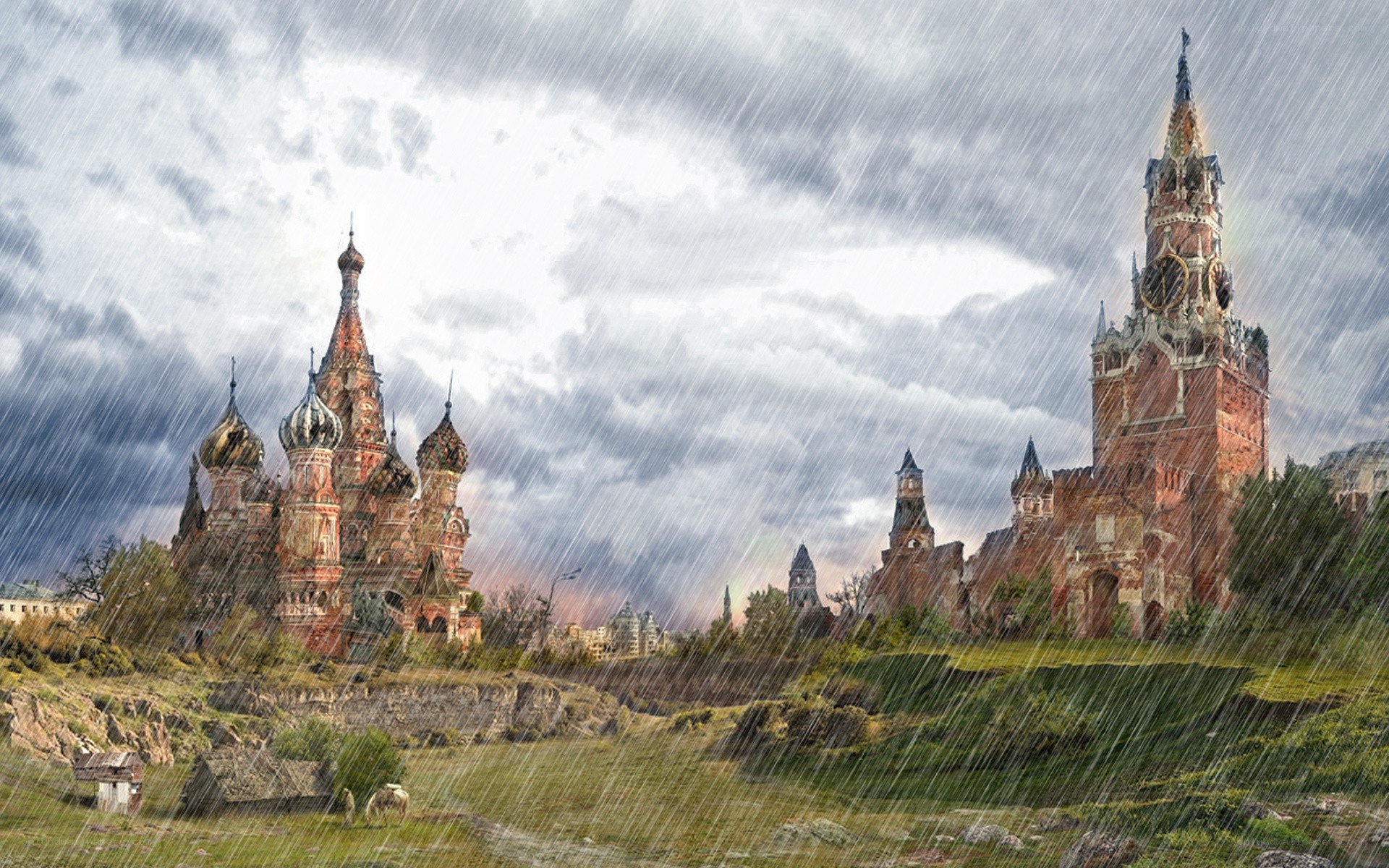 Rainy day in Moscow