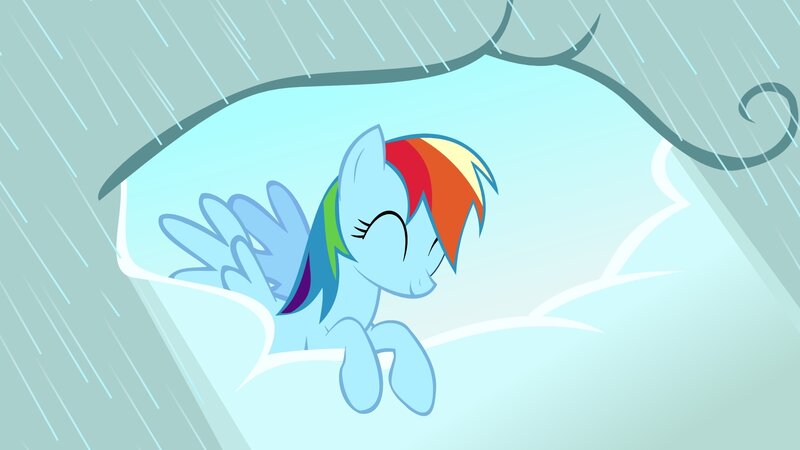 rainy day with rainbow dash