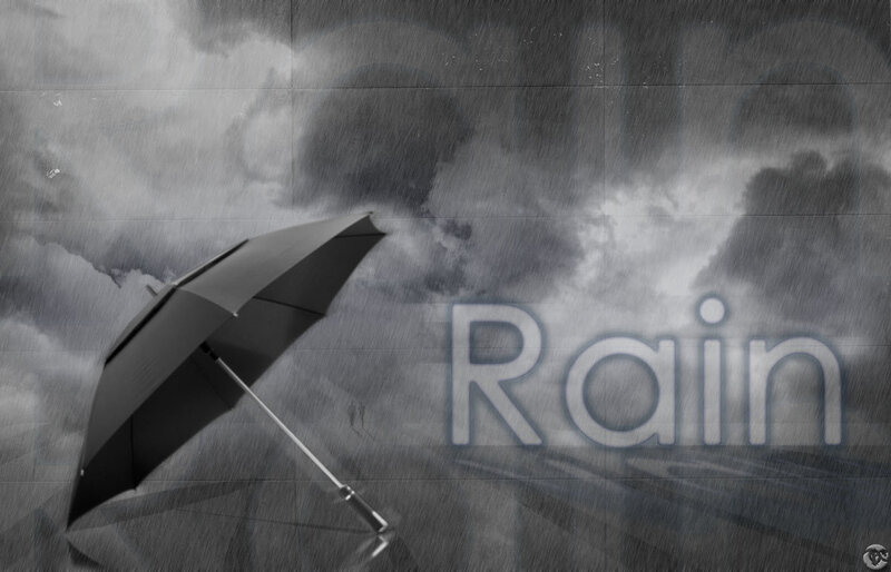 Rainy day with umbrella