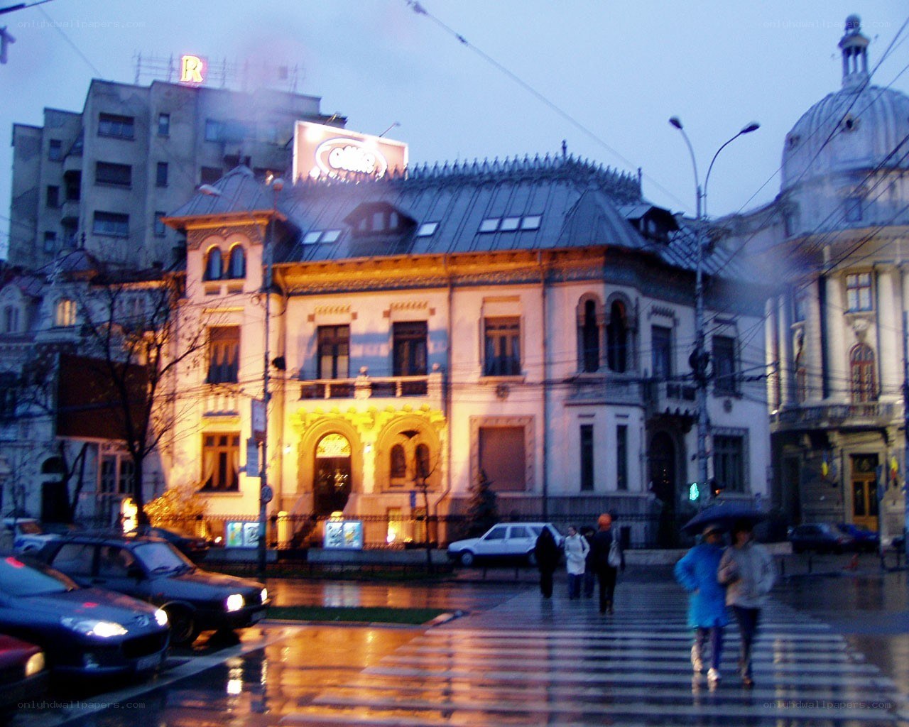 Rainy evening in Bucharest