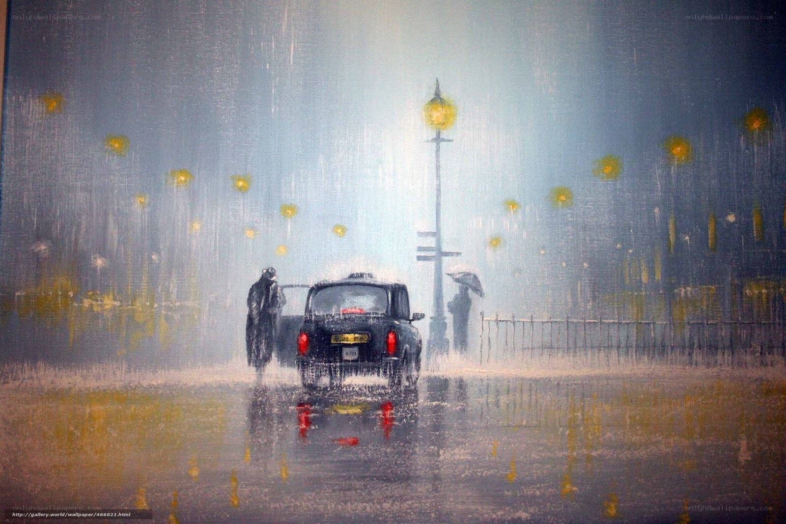 Rainy London Street Scene